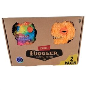 Zuru Fuggler Funny Ugly Monster 2 Pack Raimbow & Orange Chaos Edition Plush New